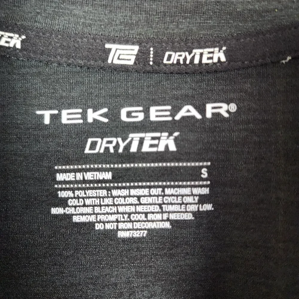 Tek Gear DryTek Men Top Running Shirt 1/4 Zip Pullover Charcoal  Mockneck Size S - Picture 2 of 14